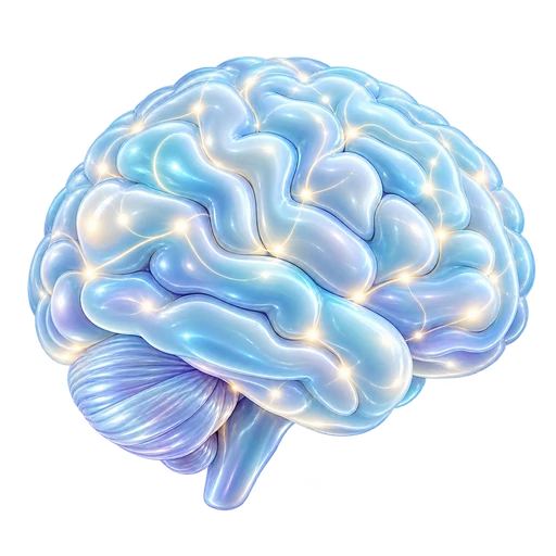 Luminous 3D AI brain illustration (source)