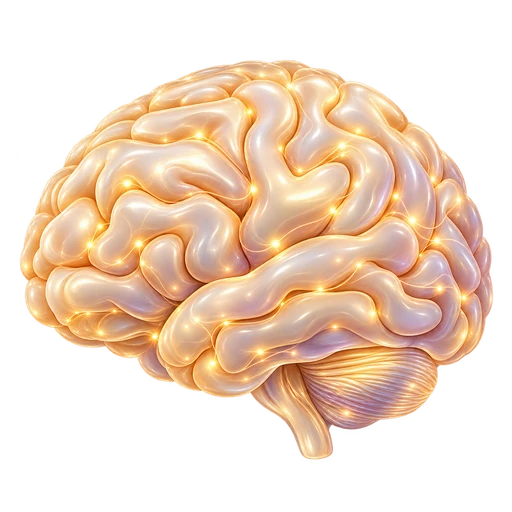 Luminous 3D human brain illustration (recipient)